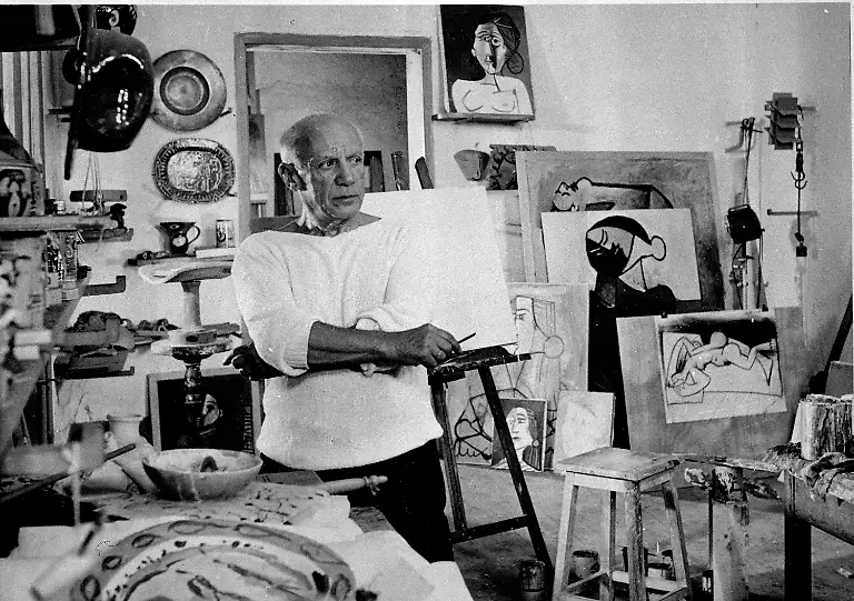 1953-in-seinem-Atelier-in-Vallauris