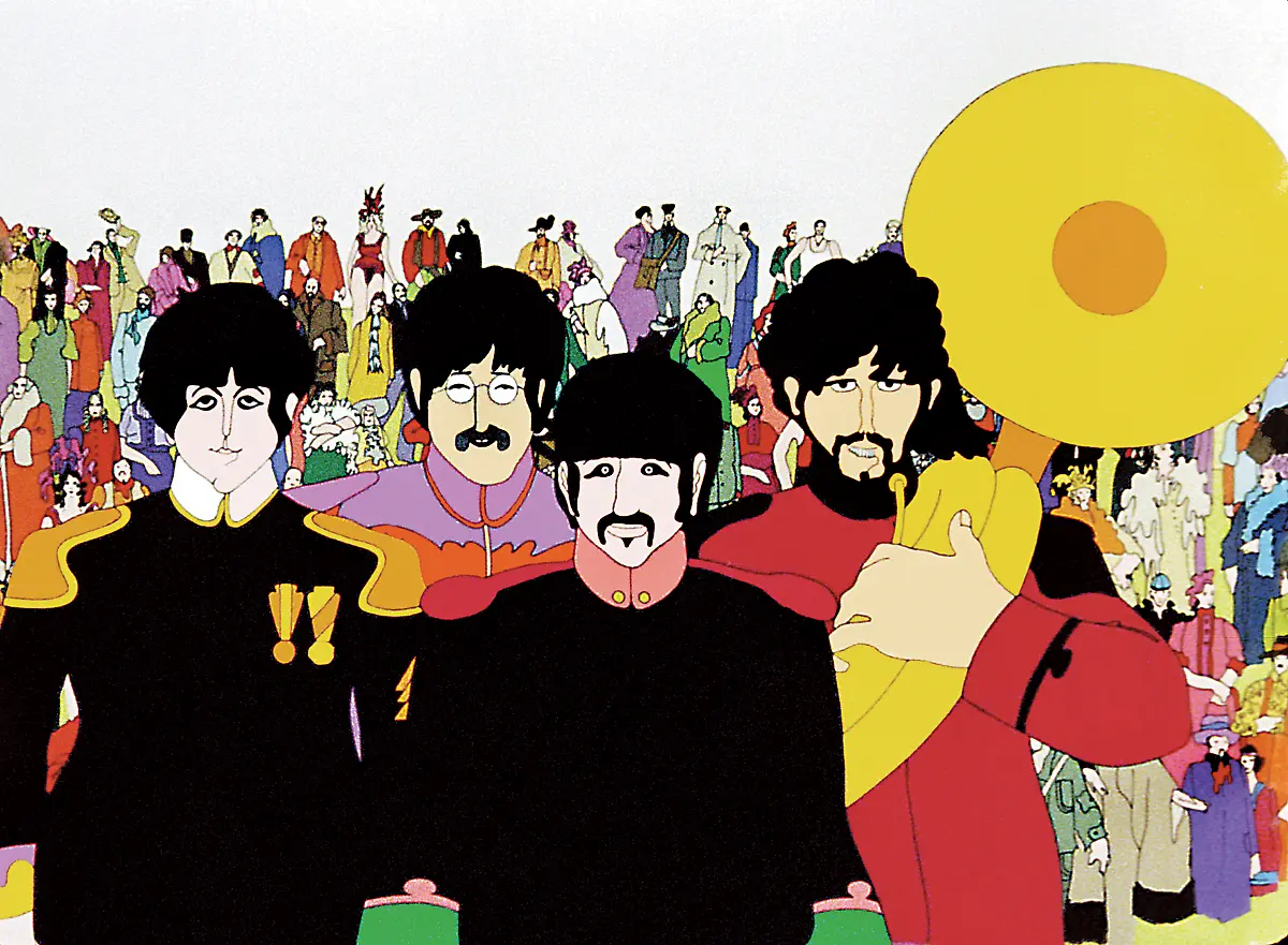 Psychedelisch-surreal-und-bunt-war-das-Motto-fuer-den-Beatles-Film-Yellow-Submarine