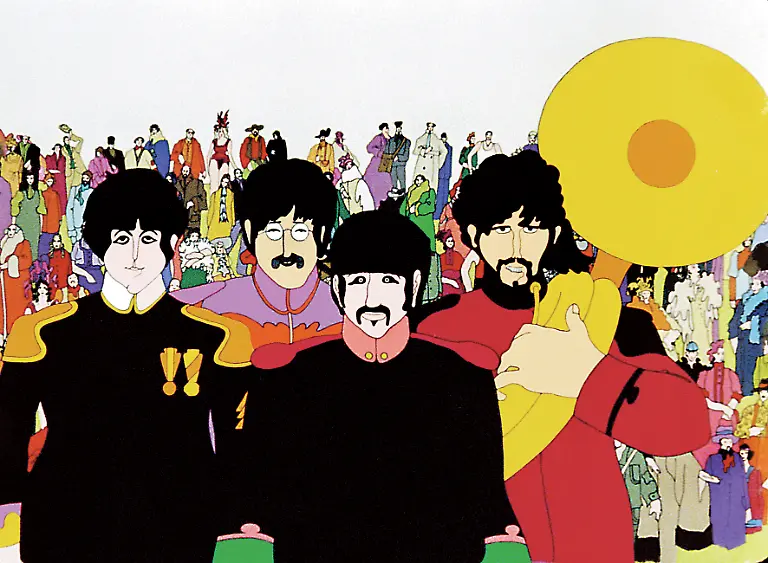 Psychedelisch-surreal-und-bunt-war-das-Motto-fuer-den-Beatles-Film-Yellow-Submarine