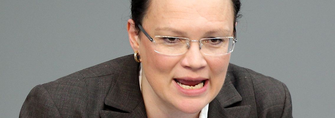 Nahles in der Präimplantationsdebatte im Bundestag.