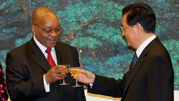 Der südafrikanische Präsident Jacob Zuma, links, mit Chinas Präsident Hu Jintao.