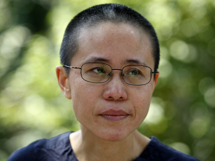 Lius Frau, Liu Xia, spricht am 24. Juni n einer Rechtsanwaltskanzlei in Peking über die Verhaftung ihres Mannes.