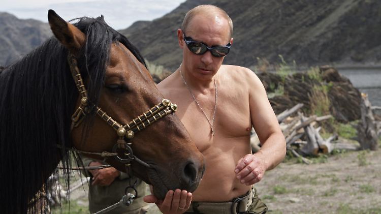 Putin (hier im Urlaub 2009) liebt es, sich als ganzer Kerl darzustellen.