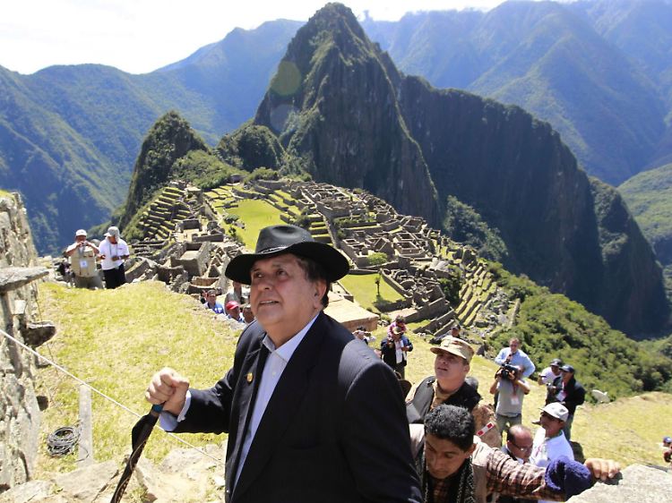 Präsident Alan Garcia am 7. Juli beim Beginn der Feierlichkeiten in Machu Picchu.