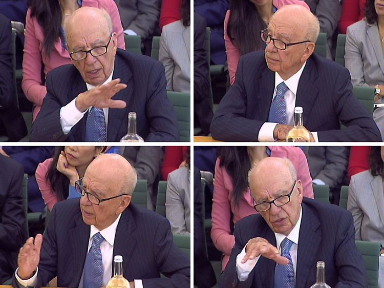 Rupert Murdoch hat von den unsauberen Praktiken seiner Journalisten nichts gewusst. Sagt er vor dem Ausschuss.