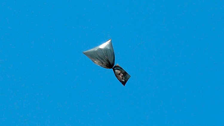 Ein Bild von der Website Demotix zeigt einen Luftballon, der über Teheran fliegen soll.