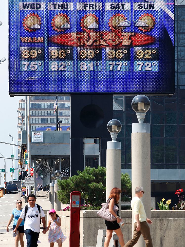Temperaturanzeige in New York.