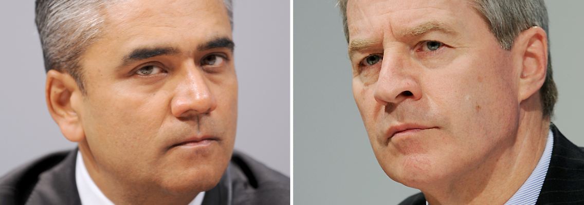 Anshu Jain (l.) und Jürgen Fitschen (r.) beerben Josef Ackermann an der Spitze der Deutschen Bank.