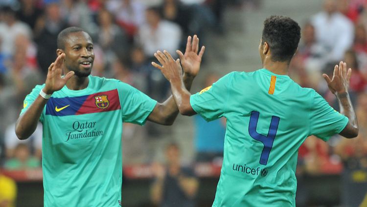 Barcas Keita und Thiago feiern den Sieg: Zwei Tore geschossen, keines gefangen.