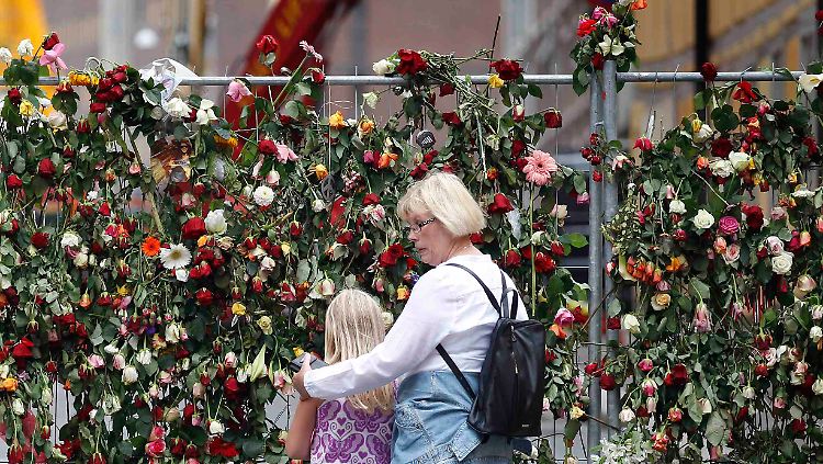 Rosen am Absperrzaun in Oslo.