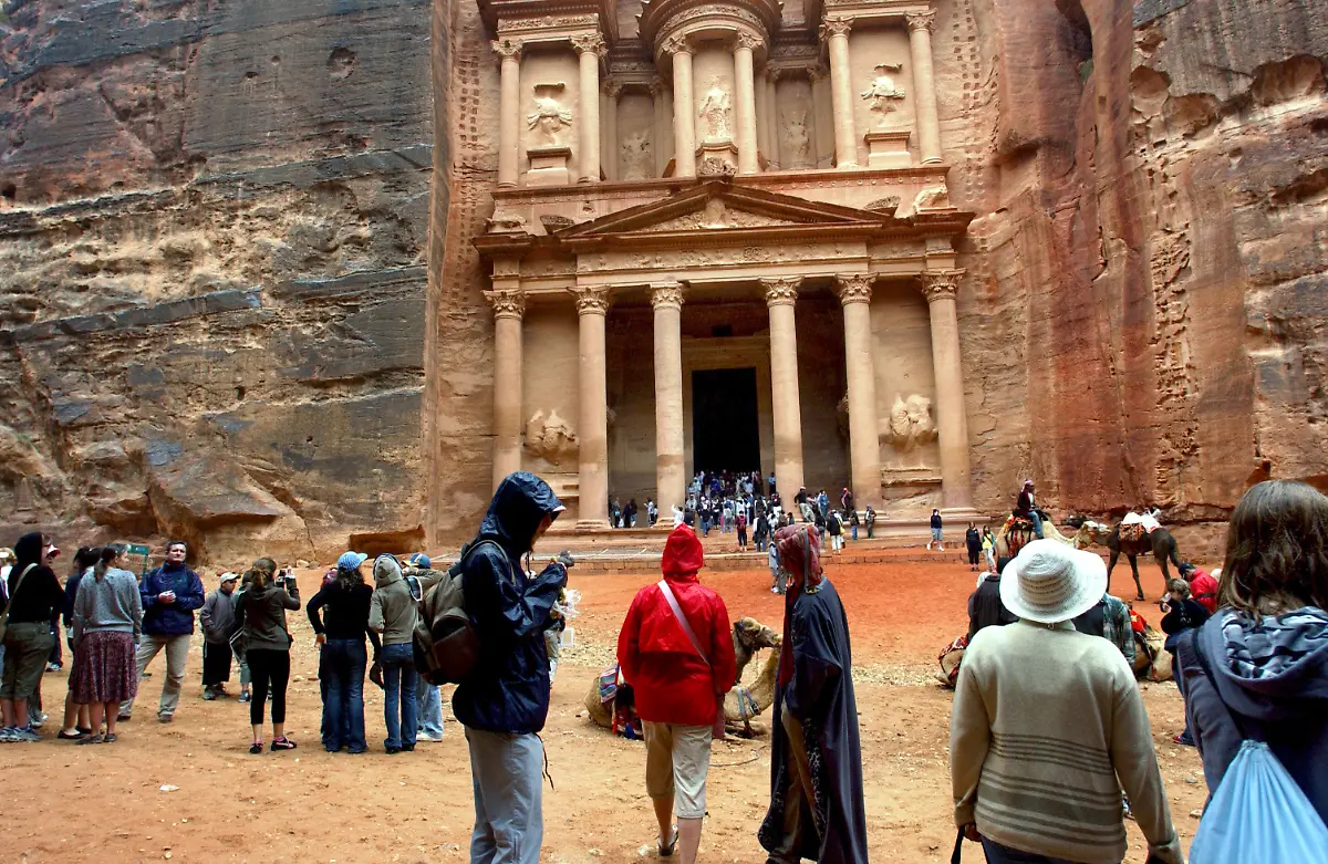 Petra-Jordanien-Touristen