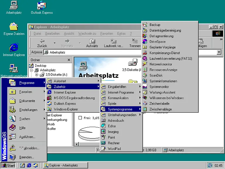 Win98SE-Bildschirmausdruck