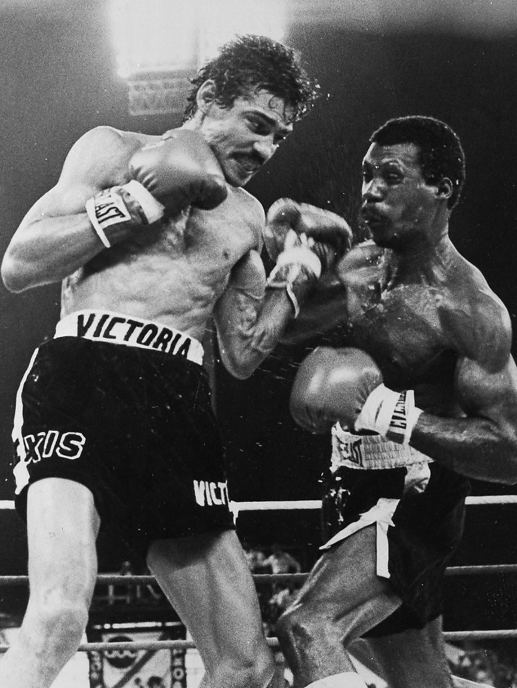 Alexis Arguello (links) bei einem Kampf 1978 gegen Alfredo Escalera aus Puerto Rico.