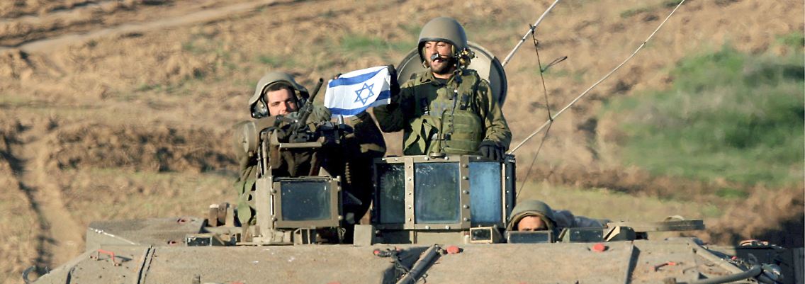 Israelische Soldaten bei der Offensive.
