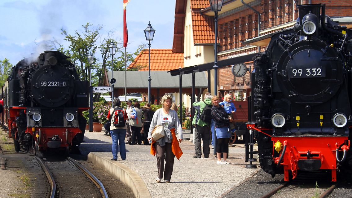 Eisenbahngeschichte zum Anfassen im Bahnhof Kühlungsborn-West.