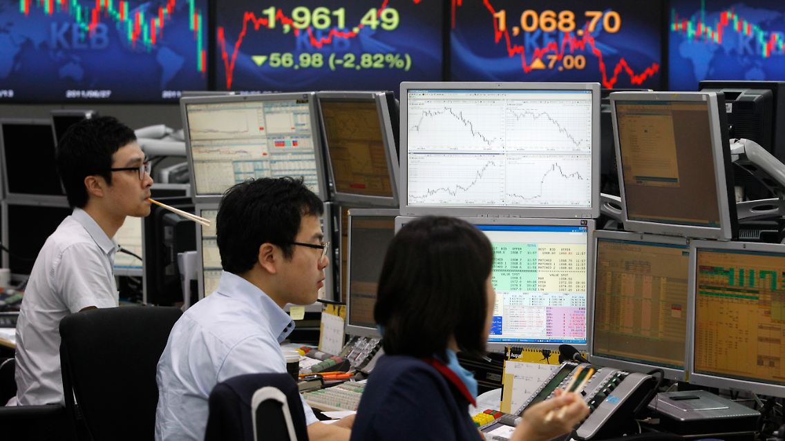 Devisenhändler in Tokio.