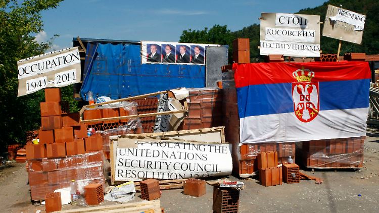 Straßenblockade der serbischen Minderheit im Norden des Kosovo.