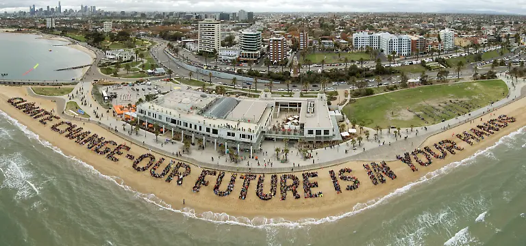 Schriftzug-Strand-Klimaschutz
