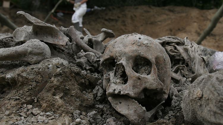 2007 entdeckte Überreste des Massakers von 1995 in einem Massengrab in Bosnien.