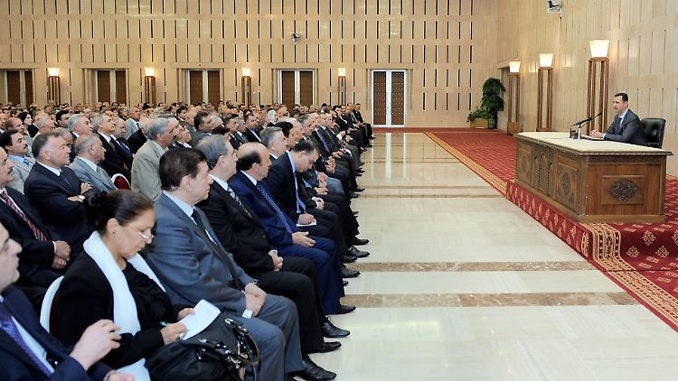 Assad traf sich am Mittwoch mit den Mitgliedern des Zentralkomitees seiner Baath-Partei.