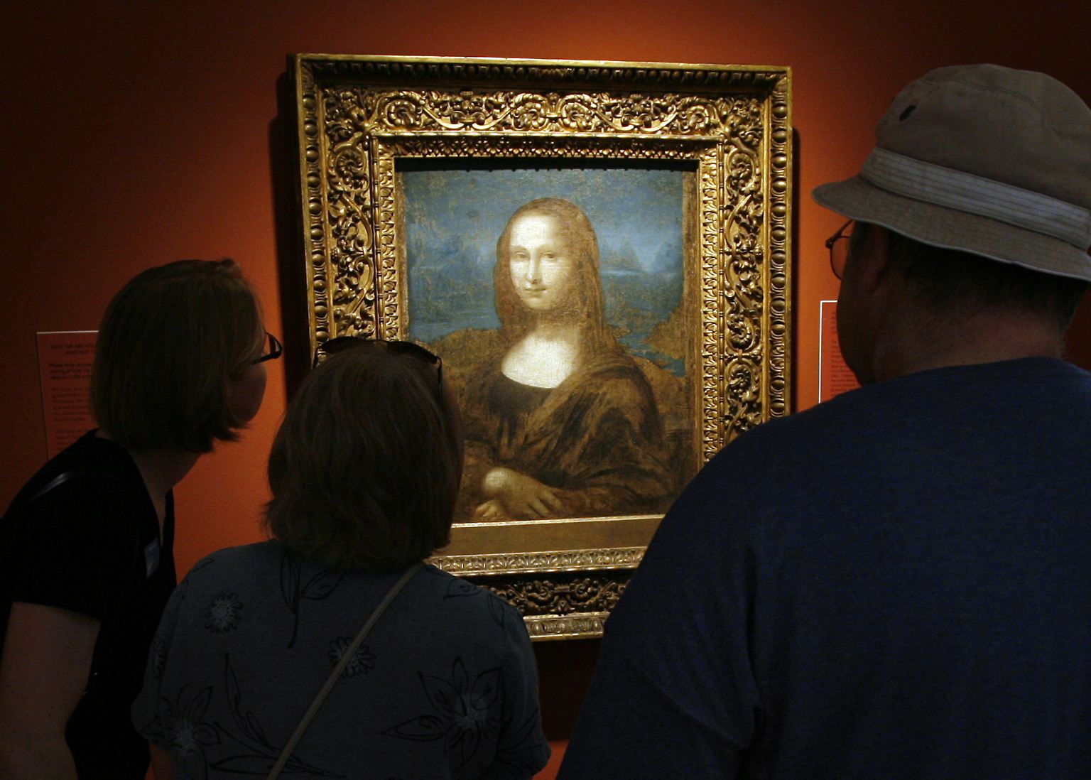 Das Gemälde des italienischen Malers Leonardo da Vinci auf Pappelholz gemalt, ist eher klein und ...