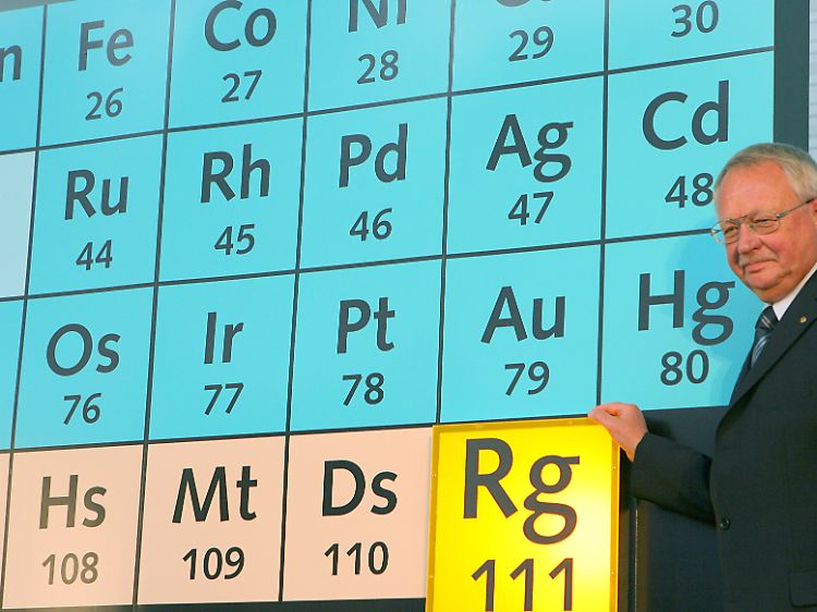 Das letzte Element mit der Nummer 111 wurde am 17. November 2006 auf den Namen "Roentgenium" - Rg getauft.