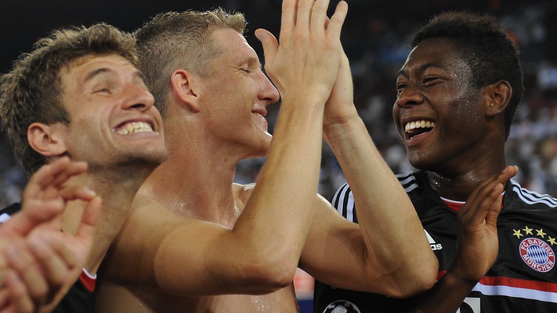 Geschafft: Thomas Müller, Bastian Schweinsteiger und David Alaba dürfen mit dem FC Bayern in der Champions League mitspielen.
