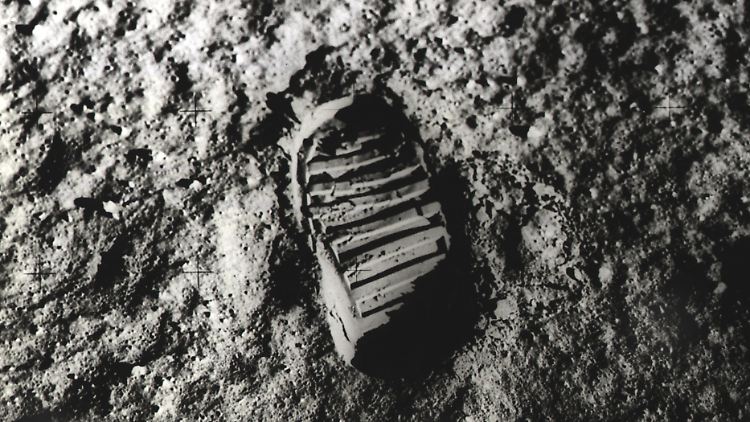 Spuren der Menschheit: Der Fußabdruck von Edwin "Buzz" Aldrin auf dem Mond.