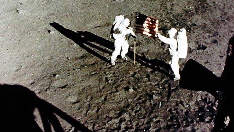 20. Juli 1969: Neil Armstrong und Edwin E."Buzz" Aldrin auf dem Mond.