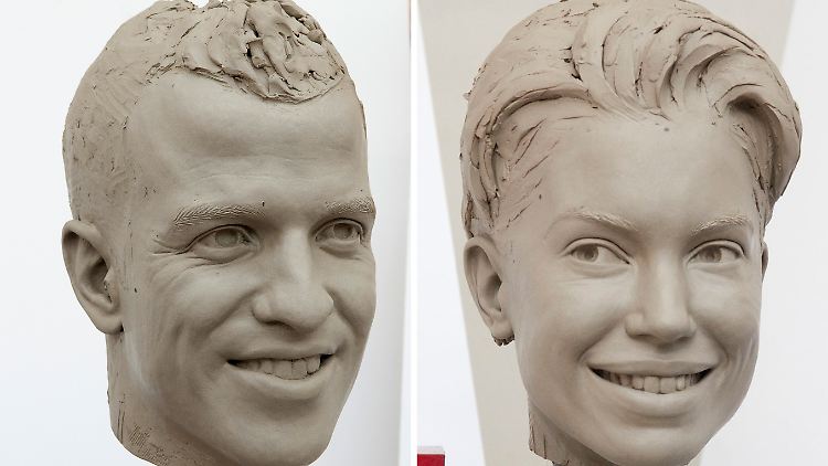 Gibt's nur im Doppelpack: Rafael und Sylvie van der Vaart im Amsterdamer Wachsfigurenkabinett.