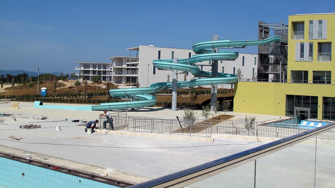 Baustelle der Hotelanlage von Punta Scala in der Nähe der kroatischen Adriastadt Zadar.