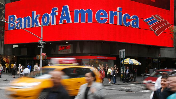 Tiefrote Zahlen bei der Bank of America.