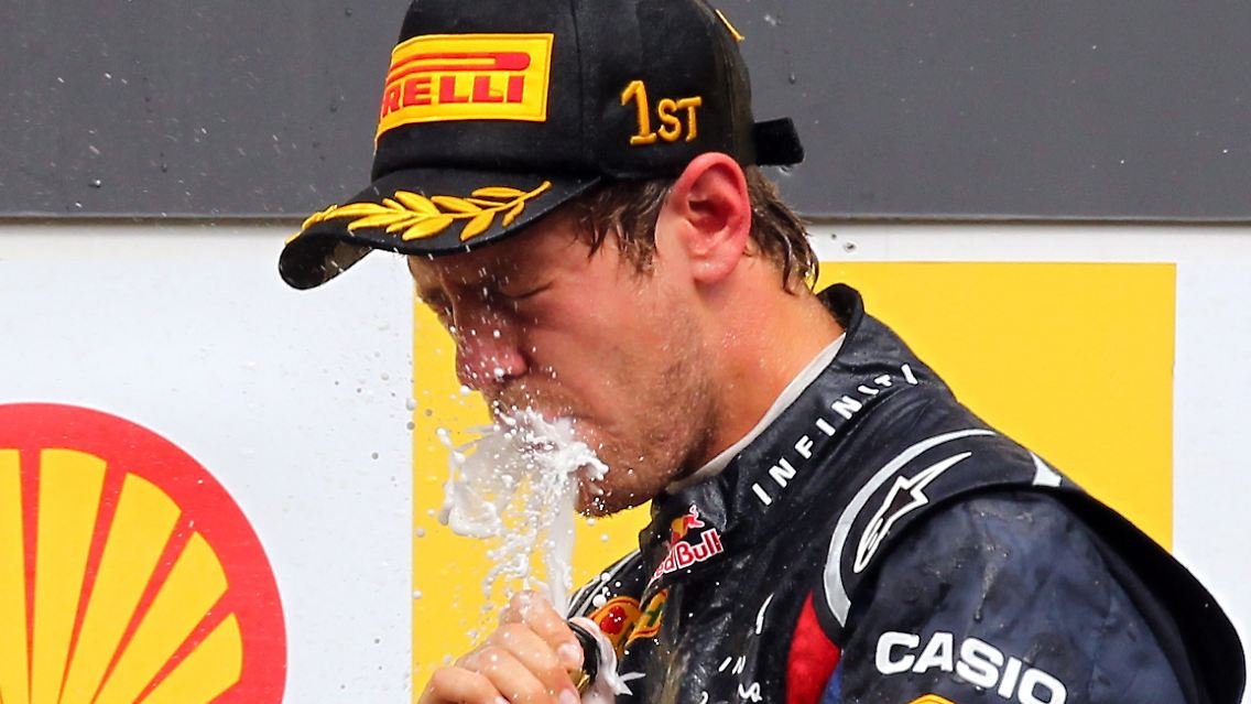 "Der Blick auf unseren Vorsprung freut uns": Sebastian Vettel.