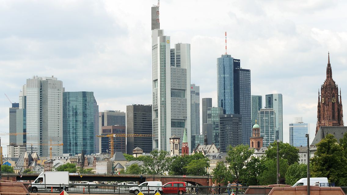 Blick auf das Frankfurter Bankenviertel.
