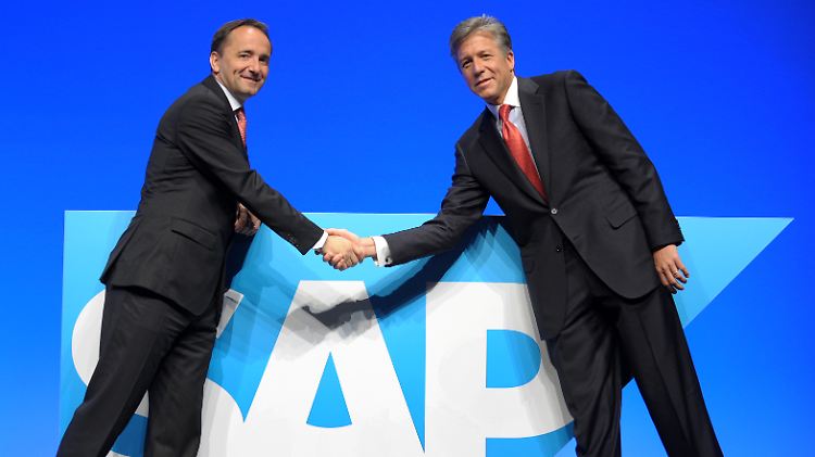 Anwaltskosten, die man wohl gerne zahlt: Die beiden Vorstandssprecher des Softwareherstellers SAP, Jim-Hagemann Snabe (links) und Bill McDermott.