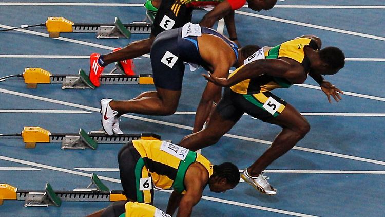 Usain Bolt verursachte den spektakulärsten Fehlstart der Leichtathletik.   