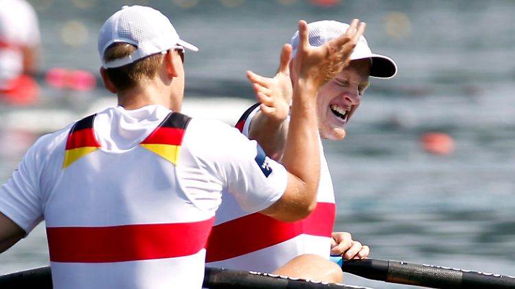 Hans Gruhne und Stephan Krüger, Silbermedaillengewinner.