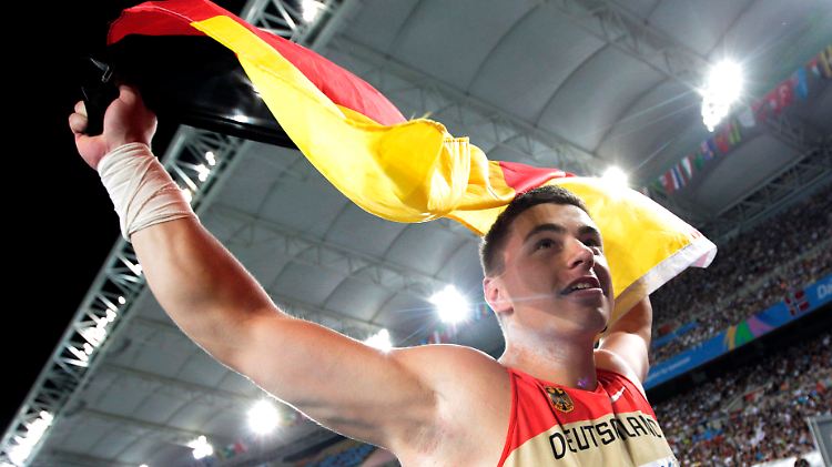 David Storl nach seinem Goldstoß.