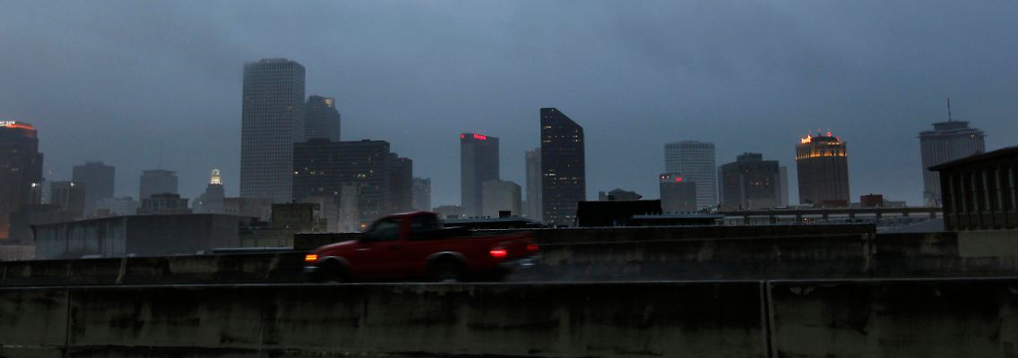 Der Himmel öffnet seine Schleusen: Schwere Regenfälle über New Orleans.