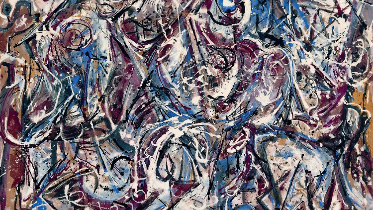 'Untitled' (1946, Öl auf Papier) von Jackson Pollock (1866-1944)