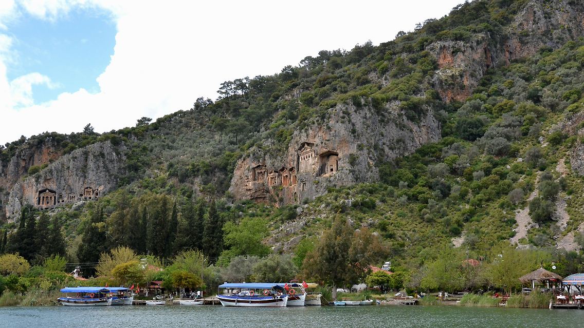 Die lykischen Felsengräber in der Umgebung von Dalyan stammen aus der Zeit zwischen dem 6. und 4. Jahrhundert vor Christus.