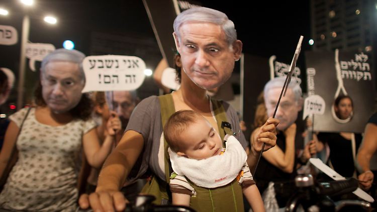 Mit der Regierung unzufrieden: Über 85 Prozent der Israelis unterstützen die Protestbewegung.