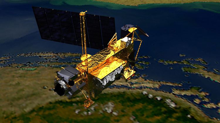Upper Atmosphere Research Satellit (UARS) in der Erdumlaufbahn: Wenn Satelliten Richtung Erde zurück stürzen, hinterlässt das Spuren in der Hochatmosphäre.
