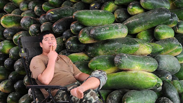 Am Markt für Wassermelonen in Hefei.