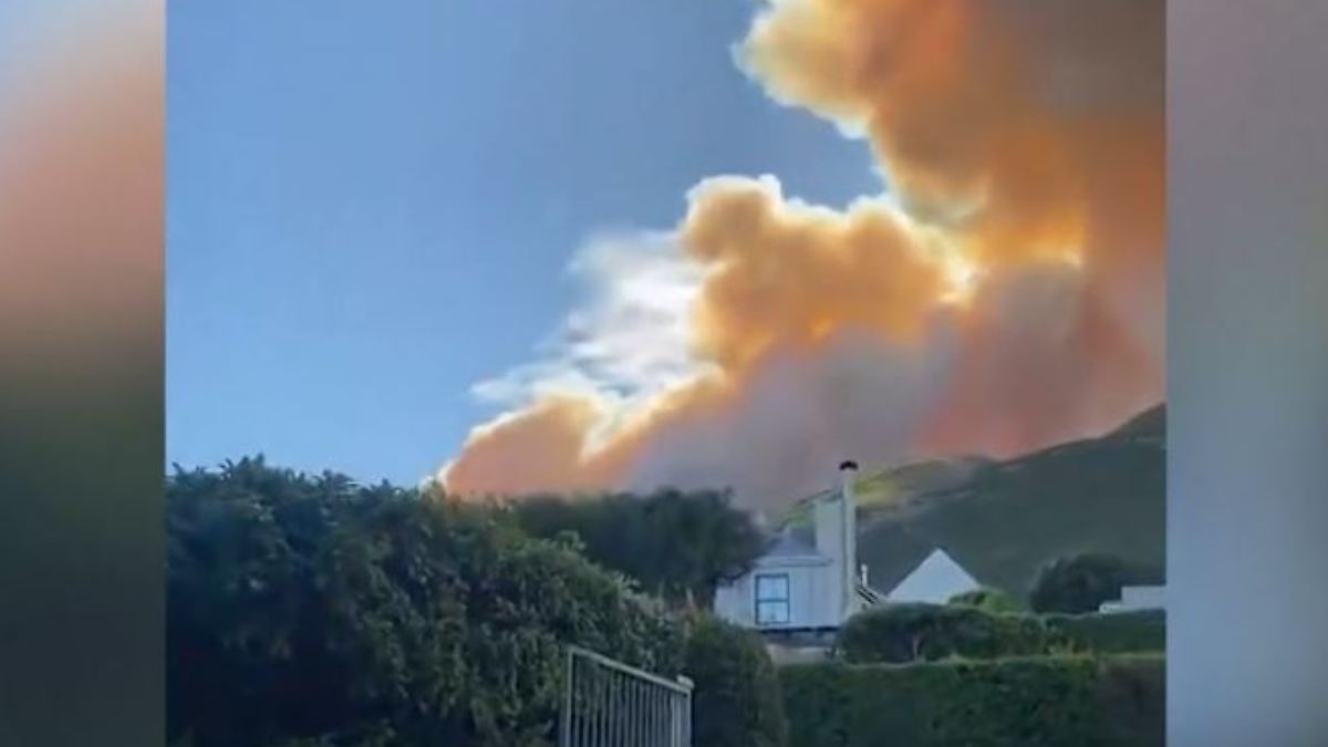 Behörden vermuten Brandstiftung: Der Tafelberg brennt - Waldbrände vernebeln Kapstadt - ntv.de