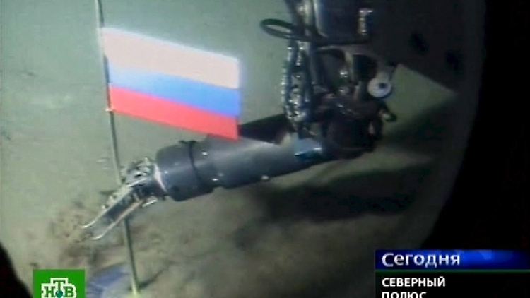 2007 stellte Russland zur Machtdemonstration eine Fahne am Nordpol auf.