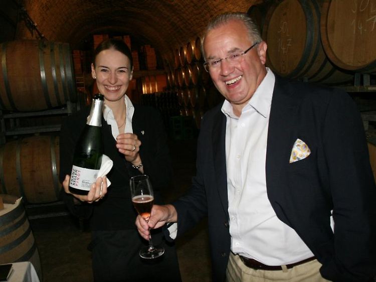 Fritz Keller und Sommeliere Melanie Wagner: Keller hat 1990 das Weingut "Schwarzer Adler" von seinem Vater übernommen.