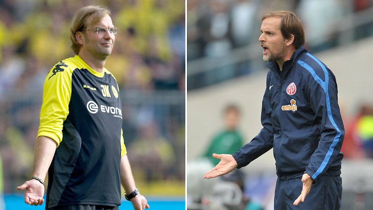 Im letzten Jahr die Trainer-Überflieger der Bundesliga, in diesem Jahr mit ihren Teams nur Mittelmaß: BVB-Coach Jürgen Klopp und der Mainzer Thomas Tuchel.