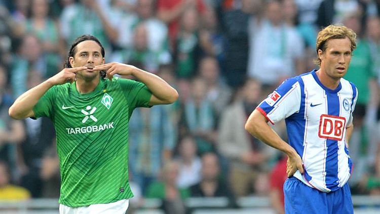 Matchwinner an der Weser: Claudio Pizarro besiegte Hertha mit zwei Toren.