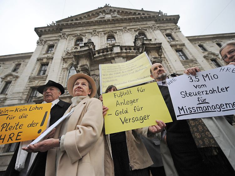 Erfolglos auf ganzer Linie: demonstrierende HRE-Aktionäre in München (Archivbild).